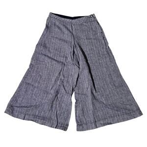Sani Culotte by Free People Cropped 100% Linen Wide Leg Linen Jean Size 4